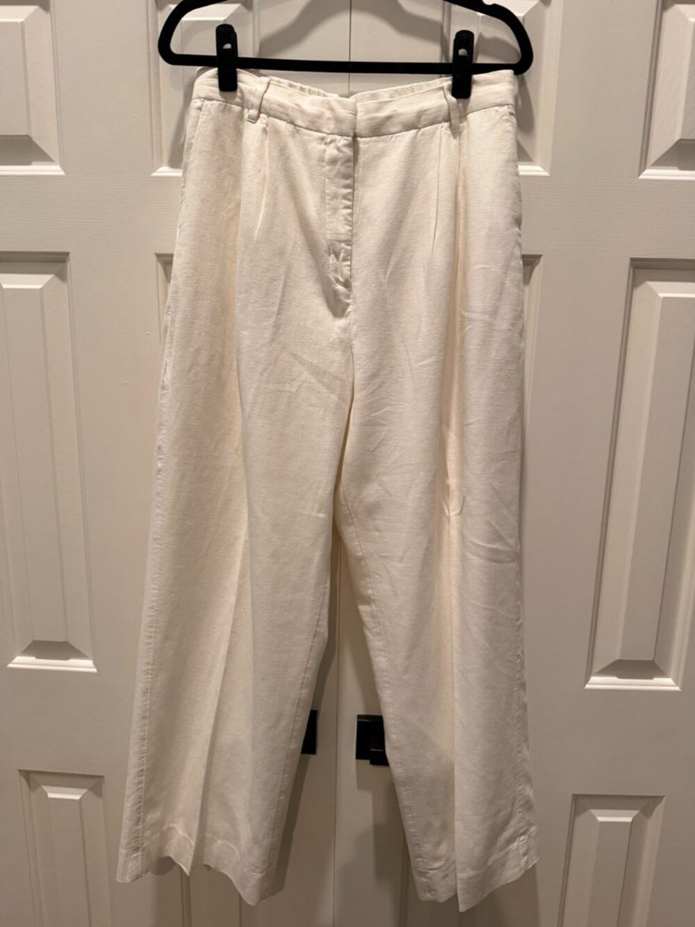 Abercrombie White Linen Blend Pants Large
